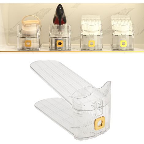Étagère à chaussures/rangement à chaussures, meuble à chaussures réglable gain de place, étagère à chaussures à double niveau, porte-chaussons, transparent. (1/5)