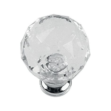 Tirador Icône botón transparente cromada 28 mm