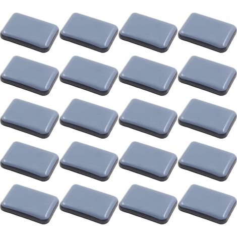 Confezione da 20 feltrini adesivi rettangolari per mobili, da 3,5 x 2,5 cm, ideali per proteggere i pavimenti da sedie e per lo spostamento di mobili, adatti a pavimenti in legno e moquette.