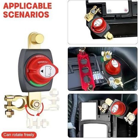 Coupe Circuit Batterie - - Réglable 180° - 12V/24V/48V - 275A - Noir (1/5)