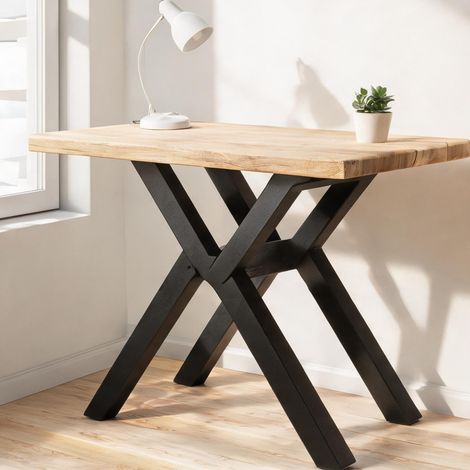 Acier thermolaqué noir pieds de table en X 60 x 43 cm lot de 2 (1/5)