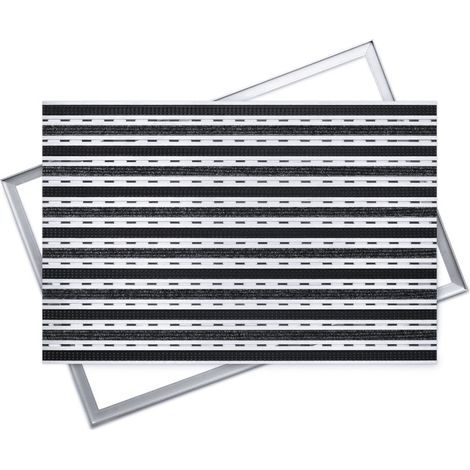 Felpudo de aluminio Polentex con cepillo y cinta grosgrain: 60x40 cm, 12 mm. Con marco. (1/5)