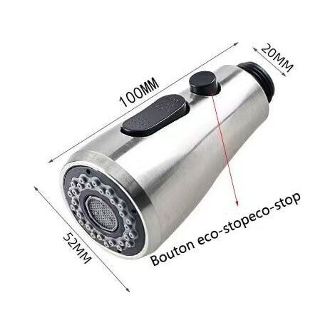 Douchette Evier Pull-Out Douches Robinet Mitigeur Cuisine Pro Tête de Douche 2 Types de Jet (1/4)