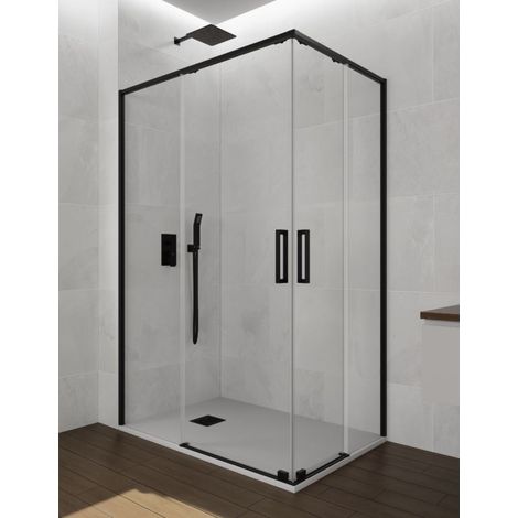 Box doccia ingresso angolare 2+2 ABANTE (TWENTY) 80x80 cm Nero (1/5)