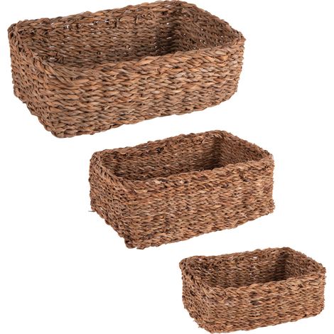 Table Passion - Set 3 paniers rectangulaires en jonc de mer