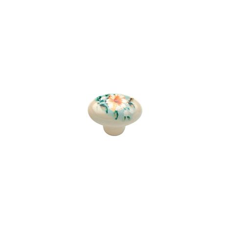 Pomolo in porcellana ovale - 33 x 24 mm. - bianco