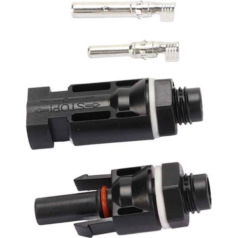 Connecteur Pv - 1000 V Cc - Mâle Et Femelle - Étanchéité Ip67 - Autoverrouillant - Pour Panneaux Solaires - Lot De 10 (1/5)