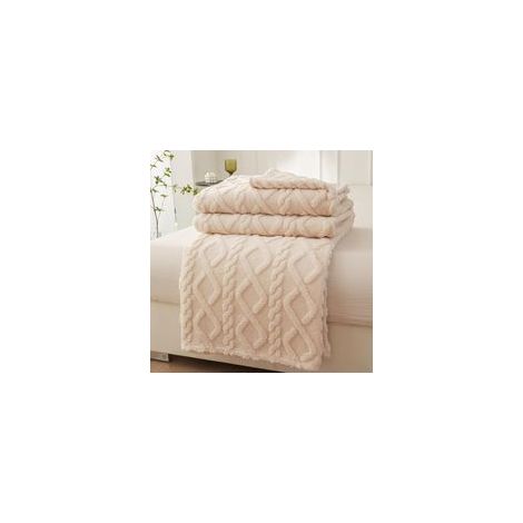 Couverture , Plaid Couverture Lit Douillette, Plaid Canapéen Flanelle Chaude pour Toutes Les Saisons (Blanc, 150 x 200CM)