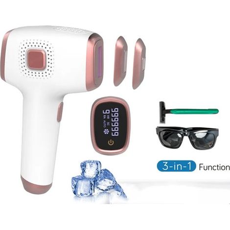Épilation laser – épilation définitive – usage à domicile – épilation définitive – indolore grâce au refroidissement par le froid – appareil d'épilation – pour hommes et femmes – épilation laser et lu