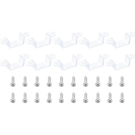 Clips de Fixation pour Ruban LED 50Pcs Translucide pour 16mm-19mm (1/5)