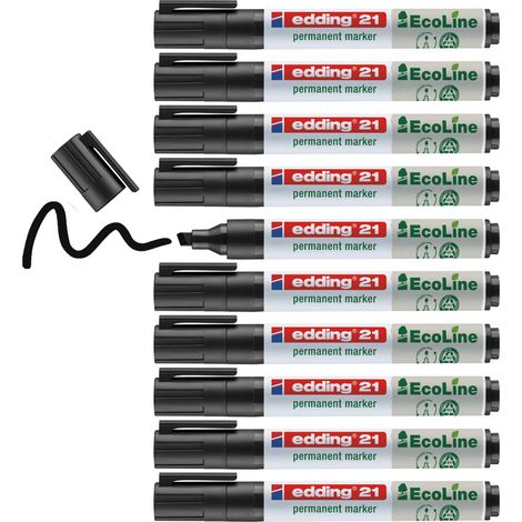 Edding EcoLine 21 evidenziatore 10 pz Nero