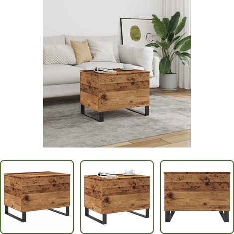 Couchtisch - Couchtisch Altholz-Optik 60x44,5x45 cm Holzwerkstoff (1/5)