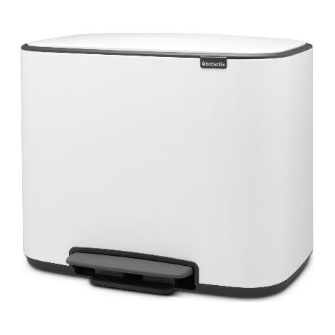 poubelle à pédale 11 + 23 l blanche - bo - brabantia