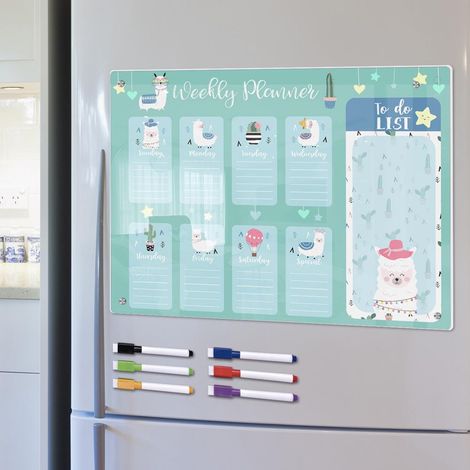 Tableau magnétique grand format avec stylo, ardoise transparente en acrylique effaçable, pense-bête et notes (1/5)