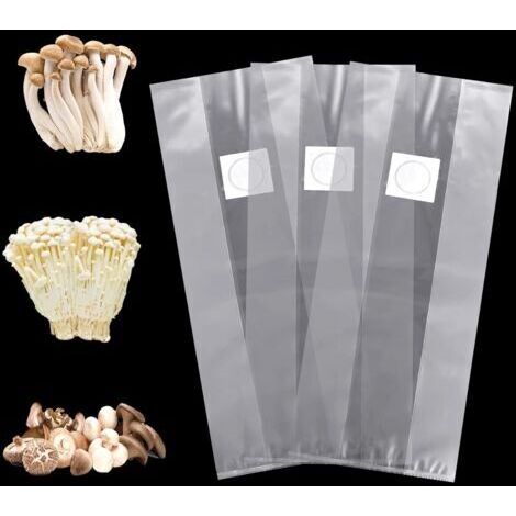 BUNTHAUS 24 Pièces (32 x 50 cm) Culture de Champignons, Sacs de Culture de Champignons, Sacs Durables avec Filtre Indéchirables et Solides, Sac De Plantation Horticole pour Champignons, Céréales (1/5)