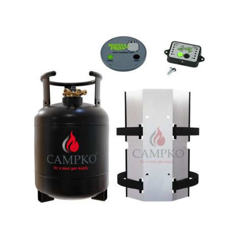 PACK CAMPKO Bouteille GPL Bluetooth Réservoir 15L + Support mural + Afficheur et Jauge Camping Car