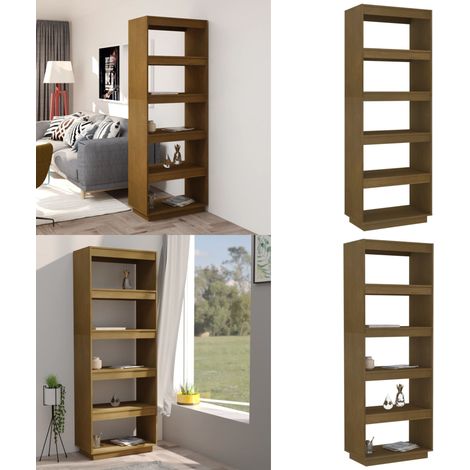 Bibliothèque/Séparateur de pièce Marron miel 60x35x167 cm Pin - Bibliothèque - Meuble Rangement - Étagère - Séparateur Pièce - Bibliothèque Bois - Home & Living (1/5)