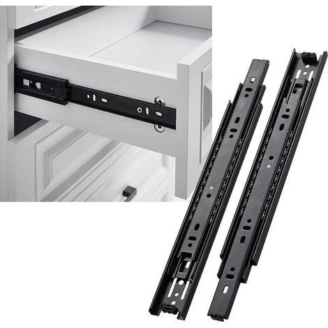 Coulisse tiroir 300mm Glissières pour tiroirs à Extension Complète Glissières de tiroir à roulement à billes très résistantes capacité de charge 45 kg, 1 paire (1/5)