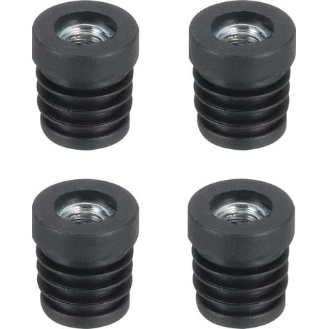 4 bouchons ronds pour tubes avec filetage M8, pour tube rond de 19 mm de diamètre, bouchon rond en plastique noir (1/5)