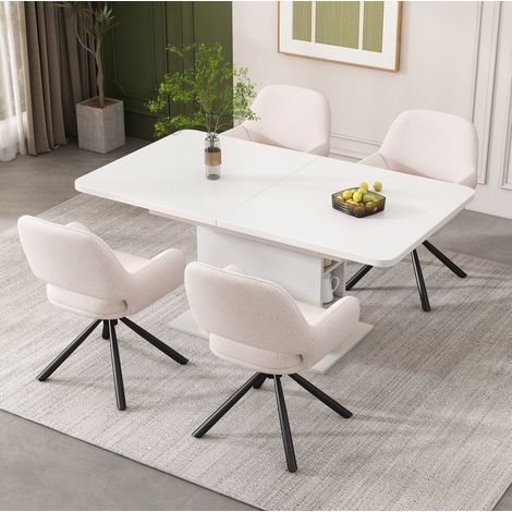 Mesa comedor extensible con almacenaje y sillas OKMYHOME (1/5)