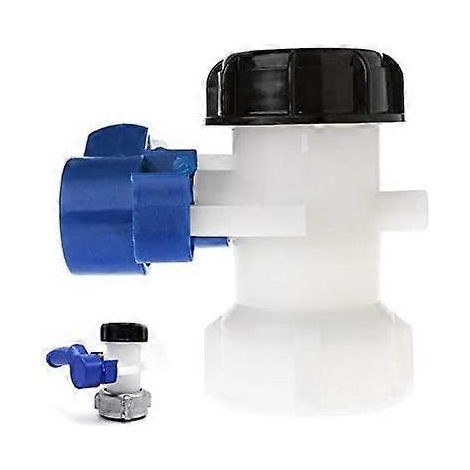 Vanne papillon ND50 pour réservoir d'eau IBC avec écrou flottant en plastique 75 mm, remplacement S60x6 pour réservoir (1/3)