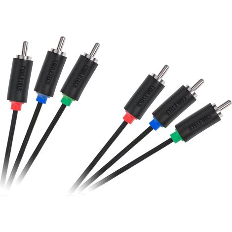 Cable de componentes 3RCA-3RCA de 1,8 m, estándar Cabletech (1/2)