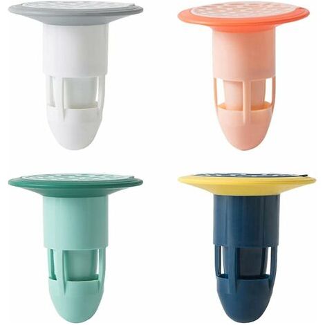 Lot de 4 - Nouveau siphon de sol désodorisant à 360°, siphon de douche en caoutchouc anti-odeurs, siphon de sol en PVC, usage domestique, cuisine, douche, 4 couleurs (1/5)