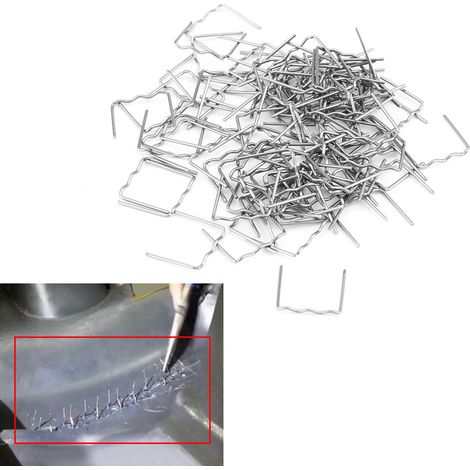 Packung mit 100 vorgeschnittenen „S“-förmigen 0,8-mm-Schweißklammern für die Reparatur von Autostoßstangen, Werkzeugsatz (1/5)