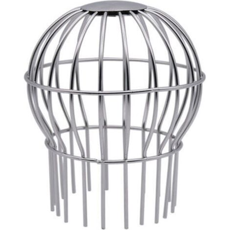 Grille de protection pour gouttière en acier inoxydable 304 (5 cm) : compatible avec descentes pluviales rondes 4,4-6,7 cm, retient feuilles/graines/débris, inclut outil de nettoyage de gouttières