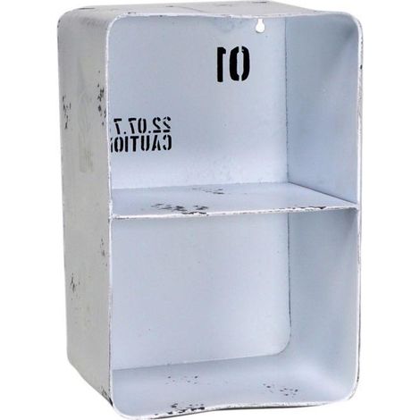 Weißes Bristol-Metallregal, 2 rechteckige Regale cm20x15h30