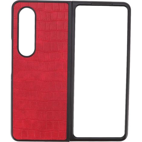 Stoßfeste und kratzfeste Handyhülle aus PU-Leder für Samsung Galaxy Z Fold 4, rot – faltbare Hülle mit Schutz (1/5)