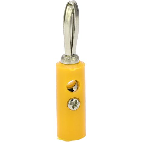 Connecteur Banane 4mm JT-002 Jaune, Type Nouveau sans Soudure pour Matériel de Laboratoire et Éducation (1/5)