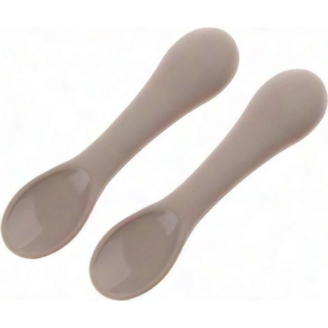 Cuillère d'apprentissage autonome pour bébé - Couvert en silicone pour enfant, ustensile de cuisine pour petits, pratique de repas solide, set de table pour tout-petit (1/5)