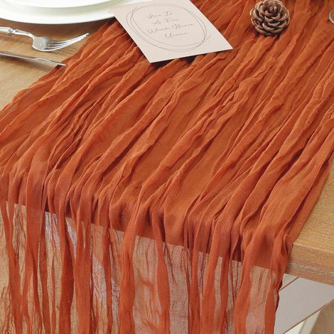 Chemin de table Gaze 90x300 cm Terracotta pour Mariages & Célébrations