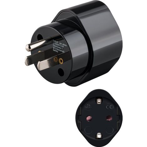 Goobay 45354 adaptador de enchufe eléctrico Tipo B Tipo F Negro