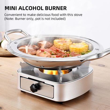 Mini poêle à alcool en acier inoxydable, puissance de feu réglable, coupe-vent, Style tiroir pour Barbecue, marmite, cuisine en plein air (1/5)
