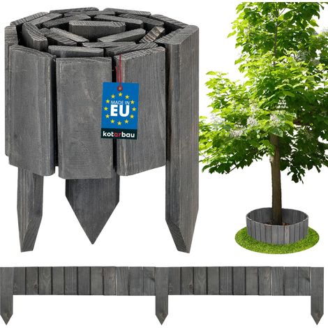 KOTARBAU® Bordure Jardin Exterieur Bois - 110 x 10 cm - Cloture Bois Jardin - Anthracite - Palissade Flexible - Décoration Jardin (1/5)