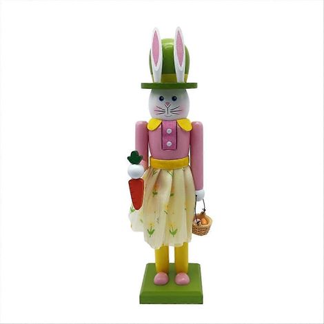 Décorations Casse-Noisette en Bois de 30 cm, Casse-Noisette Lapin de Pâques en Bois, Figurine Casse-Noisette de Pâques, Ornement Casse-Noisette B (1/5)
