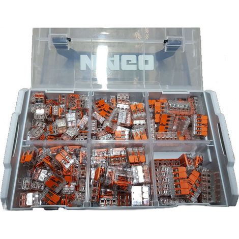Wago – Kit de 235 bornes de connexion 4 mm² et 6 mm² – Système de levier sans outil – Coffret L-BOXX Mini – Pour raccordement rapide