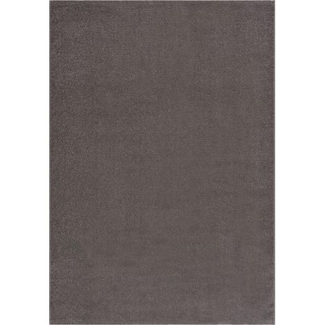 Tapis salon et chambre 60x110 gris rectangle tissé motif uni NOSSA