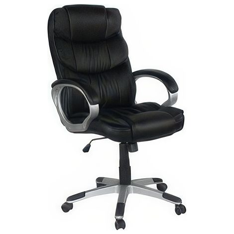 Fauteuil de Direction Syria Noir en PU avec M�canisme Basculant et Pi�tement 5 Branches
