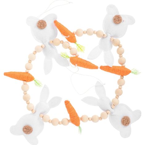 Guirlande de Perles de Pâques Lapin Carotte Décoration Suspendue pour Maison Bannière de Printemps Guirlande pour Cheminée Fenêtre Porte Jardin Fête de Pâques (1/5)