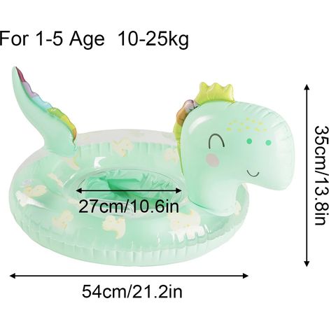 Bouée gonflable portable en forme de dinosaure, tube flottant adulte en PVC étanche, stable et offrant une flottabilité optimale. (1/2)