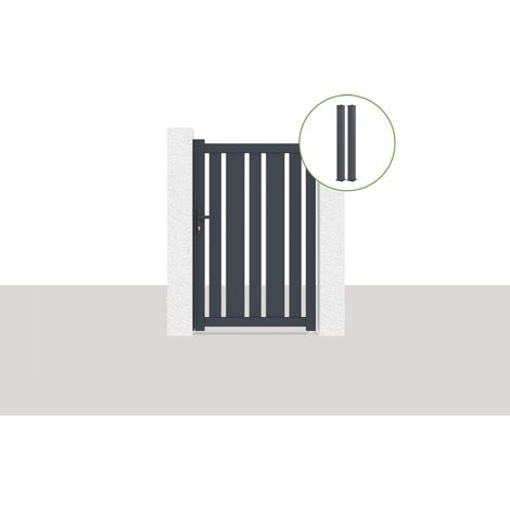 Pack Portillon 1m VEYMONT H.160cm Gris + 2 poteaux EIFEL H.190cm Gris (1/5)