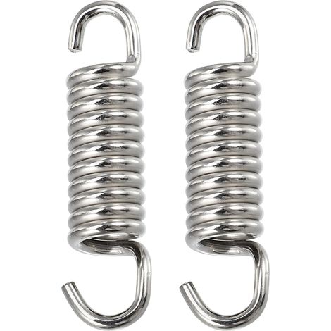 2 Pcs Ressort D'Échappement Pour Moto Argent Acier Inox 304 Universel, Convient À Moto Scooter VTT, Longueur 43mm (1.69"), Diamètre 10mm, Crochet Pivotant