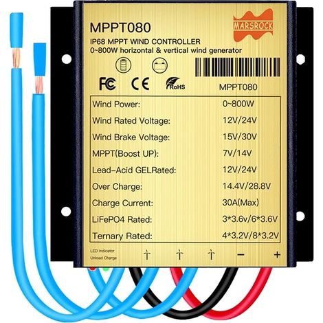 Controlador de carga para turbina eólica, gestión automática de batería, diseño impermeable, 800W Auto 12V 24V-a (1/2)