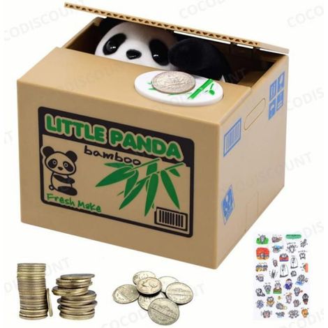 Cobye - Tirelire Panda Électronique Originale pour Enfants et Adultes – Tirelire Animale Ludique avec Patte Automatique pour Pièces (1/3)