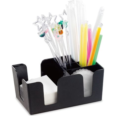 Porte-gobelets de bar (6 compartiments) – Accessoires de bar – Organisateur de bar rechargeable (noir)-AquaForge (1/5)