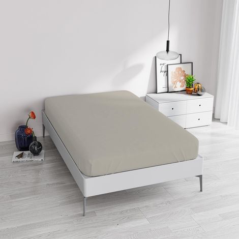 Lenzuolo sotto ELEGANT con angolo da 35cm, Grigio Chiaro,Piazza e Mezza (1/2)