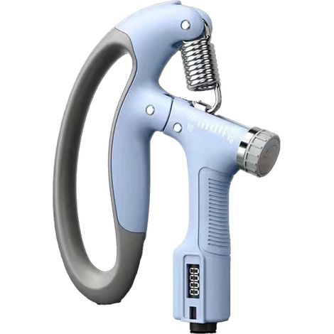 Poignée de force ajustable antidérapante, exerceur de préhension ergonomique bleu pour renforcer les mains et les doigts. (1/5)